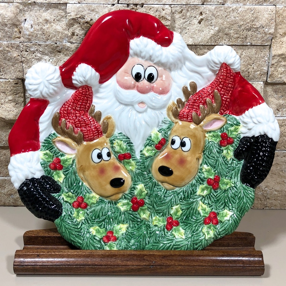 Fitz and Floyd Christmas Santa Clause Canapé Plate